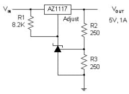 Typical Application for AS431I Precision 5V/1A Regulator