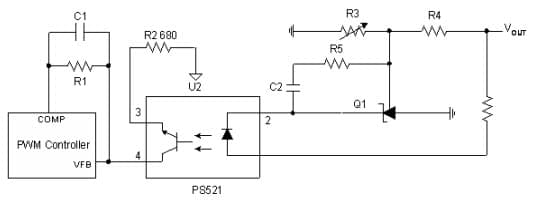 Typical Application for AS431I PWM Converter with Reference Regulator