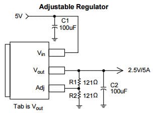 Typical Application for AP1084 5V Low-Dropout Positive Adjustable Regulator