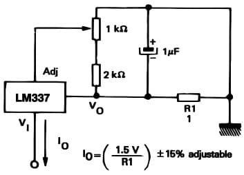 Typical Application for LM337 Current Regulator