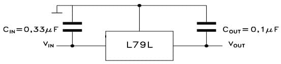 Typical Application Circuit for L79L05AC Negative Voltage Regulator