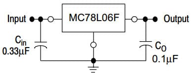 Typical Application Circuit for MC78L06F THREE TERMINAL LOW CURRENT POSITIVE VOLTAGE REGULATOR