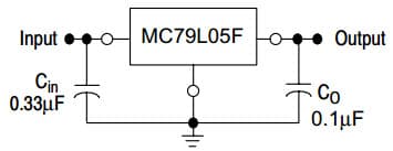 Typical Application Circuit for MC79L05F Three-Terminal Low Current Negative Voltage Regulator