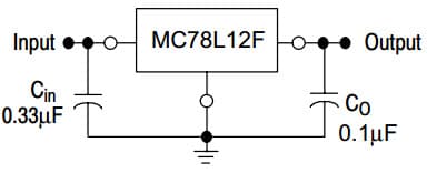 Typical Application Circuit for MC78L12F Three-Terminal Low Current Positive Voltage Regulators