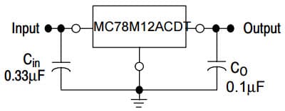 Typical Application Circuit for MC78M12ACDT Three-Terminal Positive Voltage Regulators