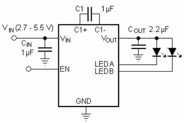 Typical Application for LDS8681 800 mA, Dual Output LED Flash/PWM Dimming Lamp Driver