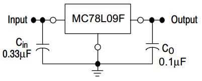 Typical Application Circuit for MC78L09F Three - Terminal Low current positive voltage regulator