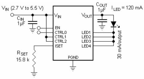 Typical Application with 1-LED for LDS8846 Ultra Low Dropout No Noise LED Driver