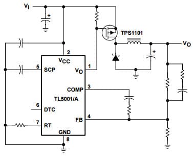 Typical Application Circuit for TL5001A Pulse-Width-Modulation Control Circuits