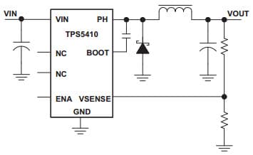 Typical Application Circuit for TPS5410-EP CMOS Ripple Carry Binary Counter Driver