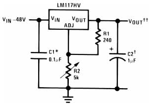 Typical Application for LM317HV 1.2V - 45V Adjustable Regulator