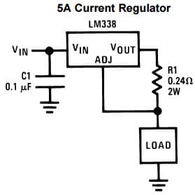 Typical Application Circuit for LM338 5A Current Regulator