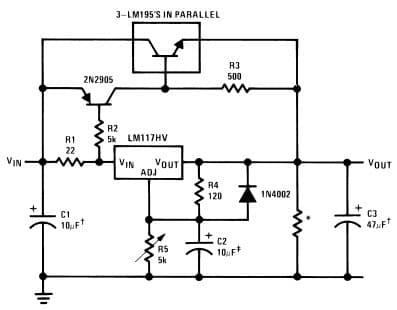 Typical Application for LM317HV High Current Adjustable Regulator