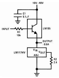 Typical Application for LM317HV 3-terminal Adjustable Regulator for Power Follower