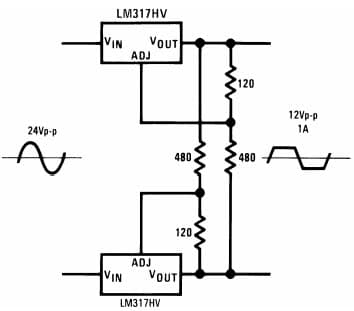 Typical Application for LM317HV AC Voltage Regulator