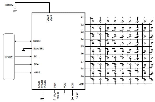 Typical Application for AN32183A 9x9 Dots Matrix LED Driver IC