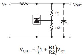 Typical Application for TL431C Adjustable Precision Shunt Regulator