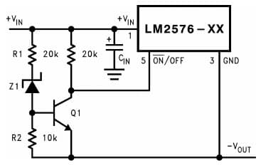 Typical Application Circuit for LM2576 Under voltage Lockout for Buck-Boost Circuit