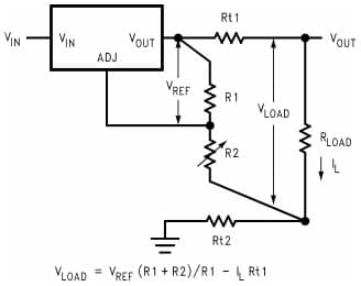 Typical Application Circuit for LM1085 Best Load Regulation Using Adjustable Output Regulator