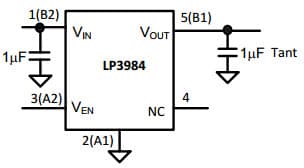 Typical Application Circuit for LP3984 Micro-power, 150mA Ultra Low-Dropout CMOS Voltage Regulator