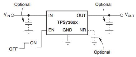 Typical Application Circuit for TPS73633-Q1 400mA Low-Dropout Regulator with Reverse Current Protection