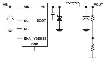 Typical Application Circuit for TPS5450 5A Wide Input Range, Step-Down SWIFT Converter