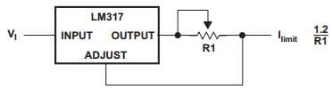 Typical Application Circuit for LM317 Adjustable Voltage Regulator for Precision Current-Limiter Circuit