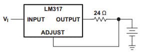 Typical Application Circuit for LM317 Adjustable Voltage Regulator for 50mA Constant-Current Battery-Charger Circuit