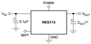 Typical Application Circuit for REG113 DMOS 400mA Low-Dropout Regulator