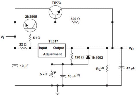 Typical Application Circuit for TL317 High-Current Adjustable Regulator