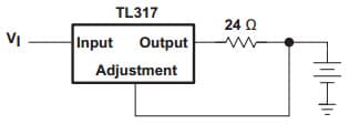 Typical Application Circuit for TL317 50mA Constant-Current Battery-Charger Circuit