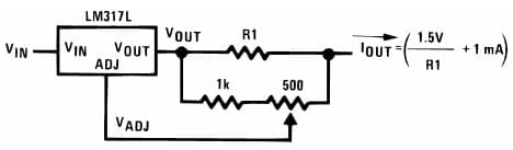 Typical Application for LM317L Precision Current Limiter