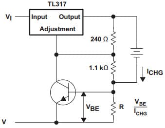 Typical Application Circuit for TL317 Current-Limited 6V Charger