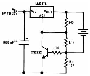 Typical Application for LM317L Current Limited 6V Charger