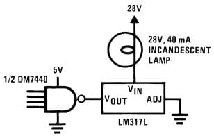 Typical Application for LM317L Fully Protected (Bulletproof) Lamp Driver