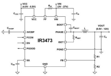 Typical Application for IR3473 6A Highly Integrated SupIRBuck