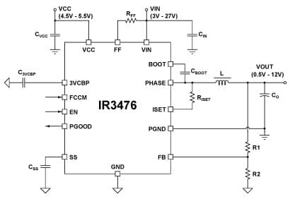 Typical Application for IR3476 12A Highly Integrated SupIRBuck