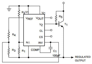 Typical Application for uA723 Negative Voltage Regulator