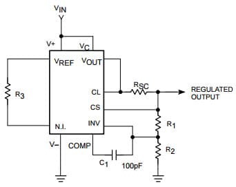 Typical Application for uA723 High Voltage Regulator (VOUT = 7 to 37V)