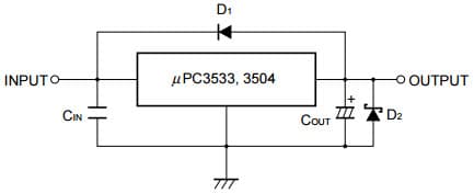 Typical Application for uPC3533 Three-thermal Positive Output Voltage