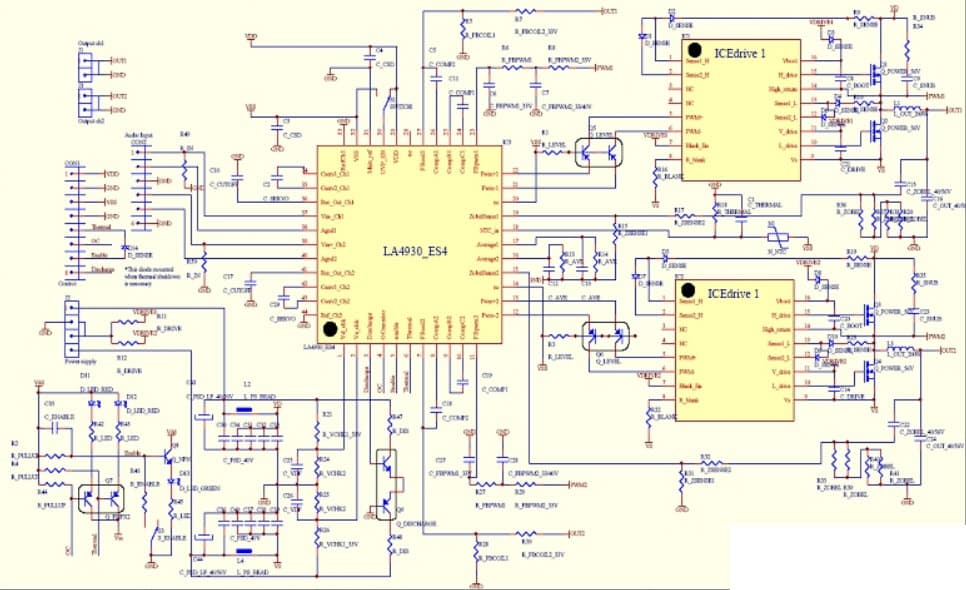 Typical Application for LA4930 Sanyo ICE power Amplifier System 1 is based on the ICE power analog technology