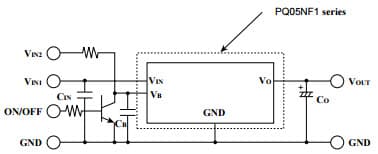 Typical Application for PQ05NF1 Low Power-Loss Voltage Regulators