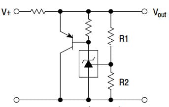 Typical Application for NCV431A Programmable Precision References for High Current Shunt Regulator