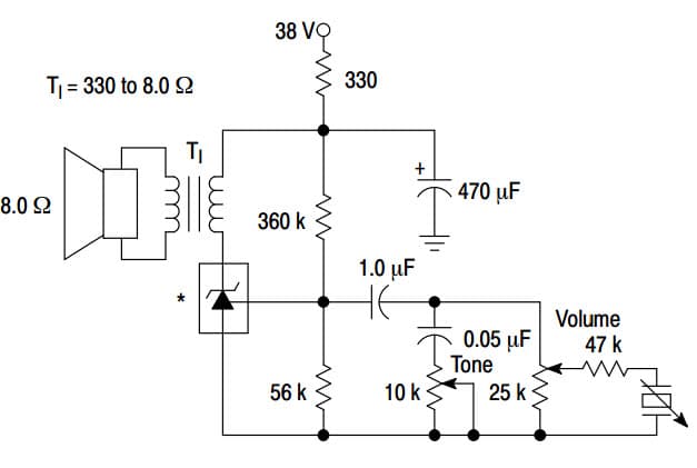 Typical Application for NCV431A Programmable Precision References for Simple 400 mW Phono Amplifier