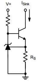 Typical Application for NCP431B Programmable Precision References for Constant Current Sink