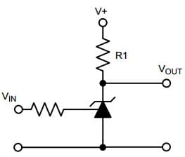 Typical Application for NCP431A Programmable Precision References for Single-Supply Comparator with Temperature-Compensated Threshold