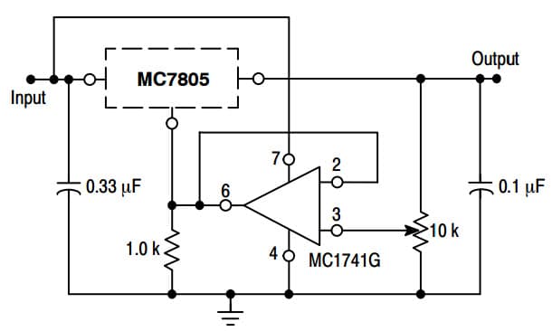 Typical Application for LM340 1A Adjustable Output Regulator