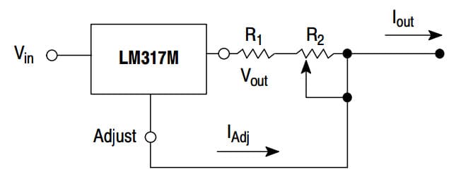 Typical Application for LM317M 3-Terminal Current Regulator