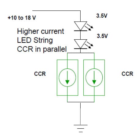 Typical Application for NSV45020JZ Higher Current LED Strings