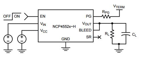 Typical Application for NCP45524 Controlled Load Power Switch